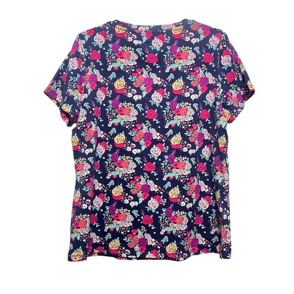 Sleep Sense Floral Pajama Set Top M Bottom S Cotton Stretch Lounge Pockets - Picture 7 of 8